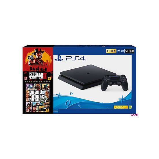 Consola Ps4 500gb Slim + Red Dead Redemption 2 + Gta 5 Premium