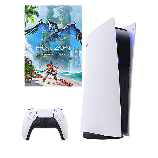 Consola 825gb + Horizon Forbidden West Playstation 5 Digital Edition Alb