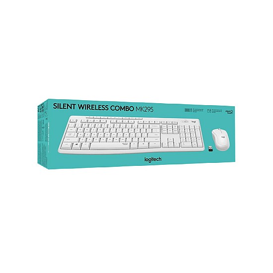Set Keyboard & Mouse Logitech Mk295 Silent Wireless Combo White