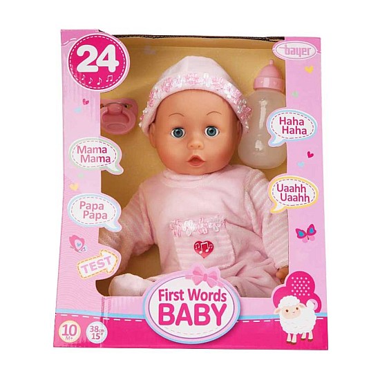 Doll Bayer Wirest Word Baby Soft Pink 38cm (93824aa)