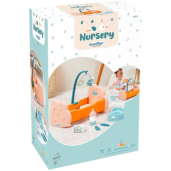 Ecoiffier Doll Bed W. Accessories (i-1873)