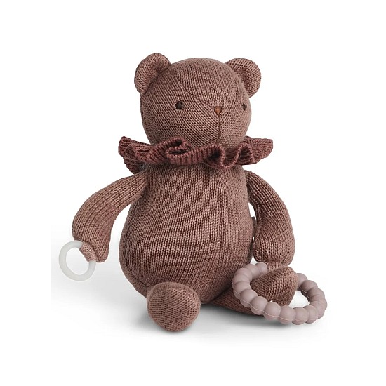 Smallstuff Little Activity Bear, For Dummy And Teether, Dark Rose (40006-38)