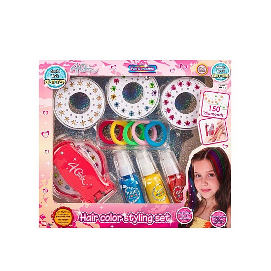 4-girlz Hair Decoration Set W/spray (63244)